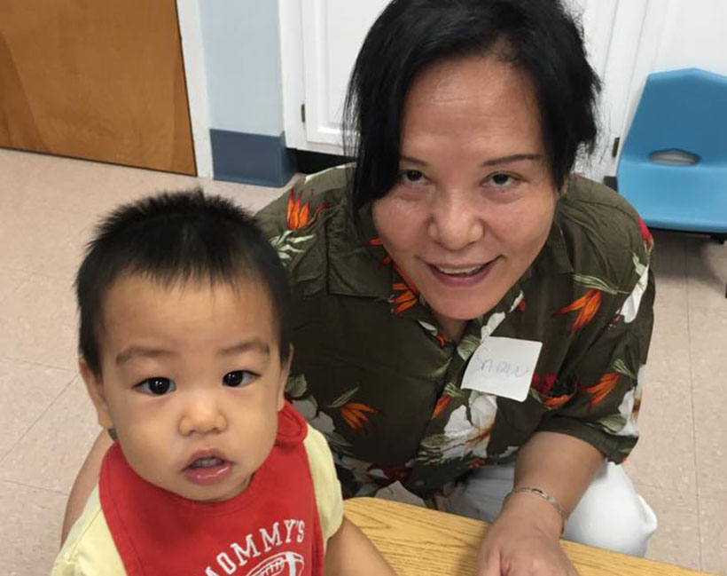 happy mom and smiling baby at a Preschool & Daycare Serving Carmel, Indiana